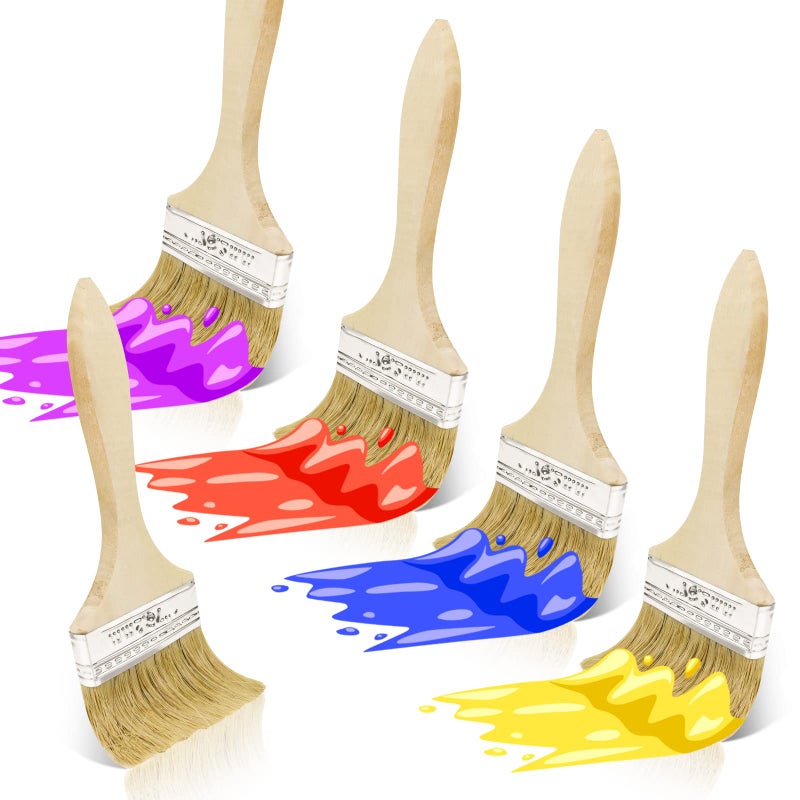 UPlama Paint and Chip Paint Brushes for Paint, Stains, Varnishes, Watercolor, Wood, Wall, Furniture-Brush Cleaner (36, 3 inch) - Image 5